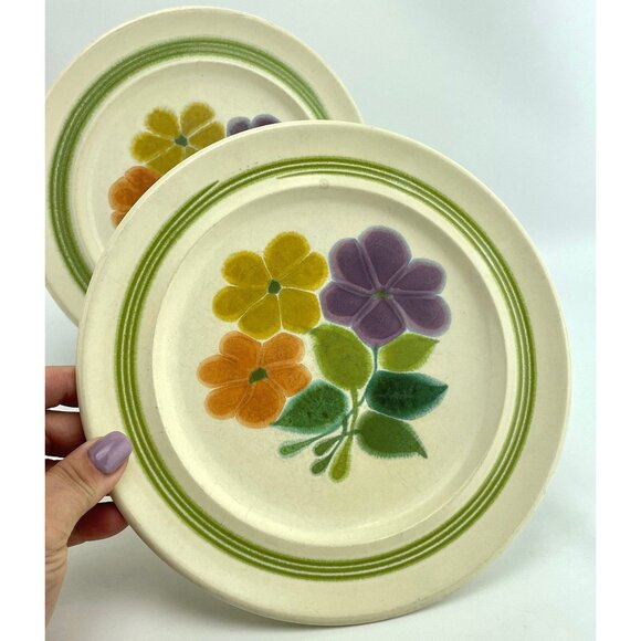 Vintage Franciscan salad plates, Mid Century Earthenware, Floral pattern, pair - Picture 2 of 7